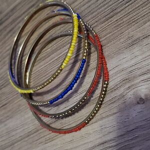 Small red blue yellow Beaded bracelets